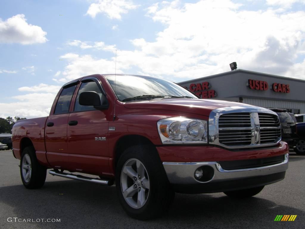 2008 Ram 1500 Big Horn Edition Quad Cab - Flame Red / Medium Slate Gray photo #1