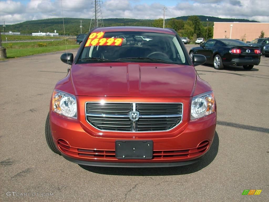 2009 Caliber SXT - Sunburst Orange Pearl / Dark Slate Gray photo #2