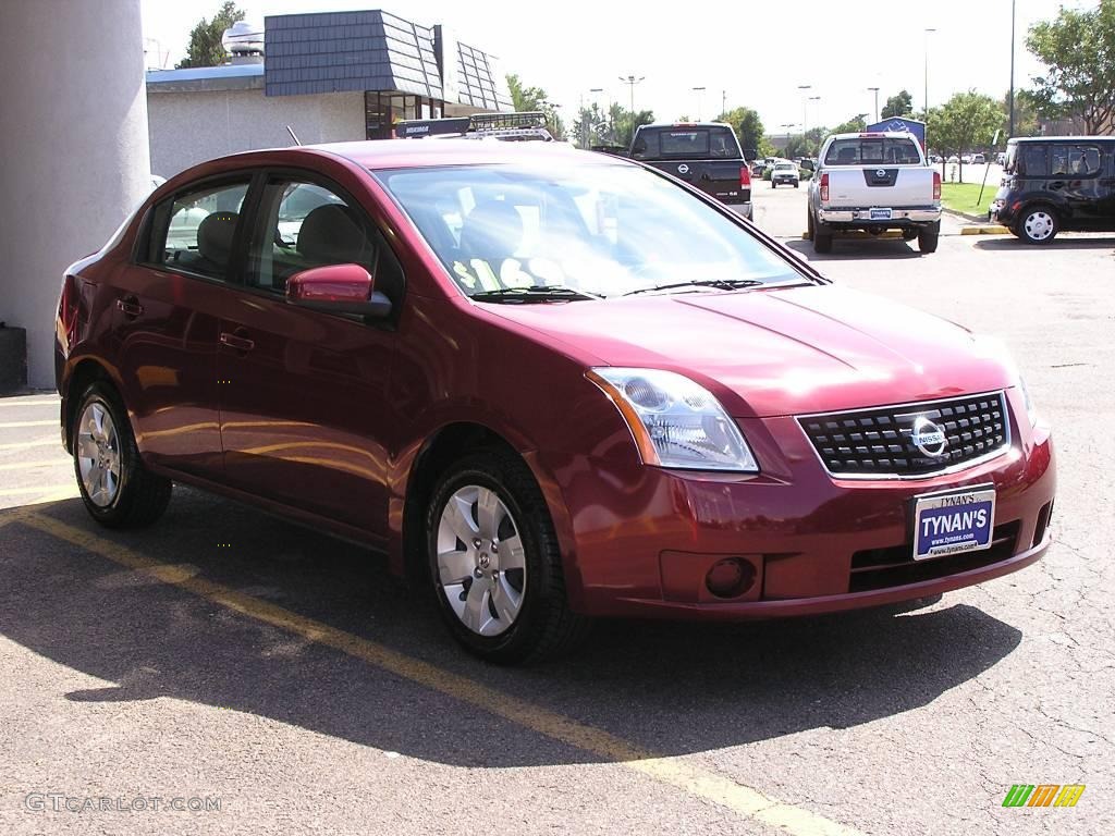 2008 Sentra 2.0 - Red Alert / Charcoal/Steel photo #3