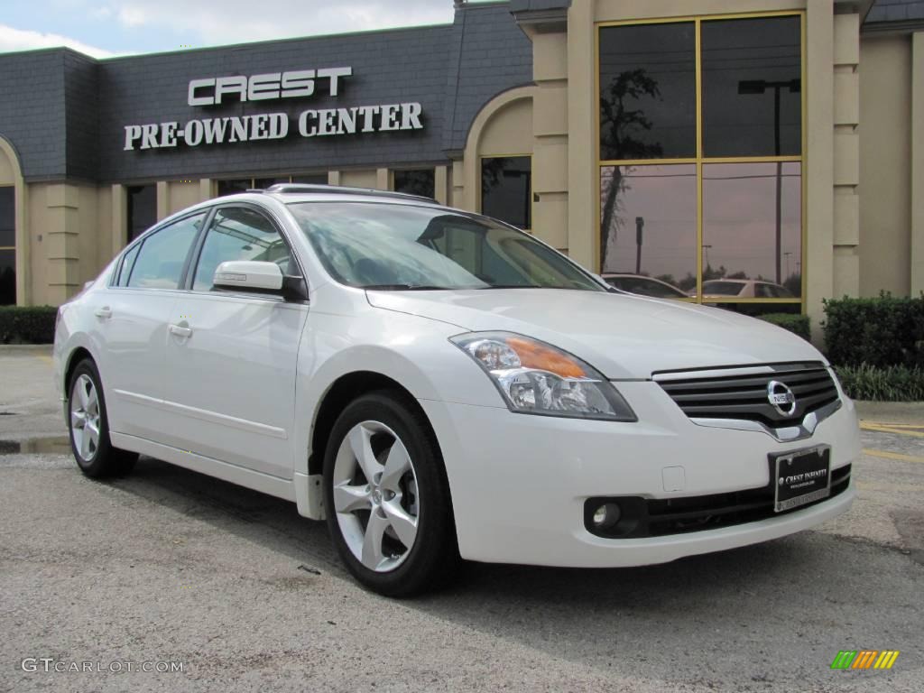 2008 Altima 3.5 SE - Winter Frost Pearl / Blond photo #1