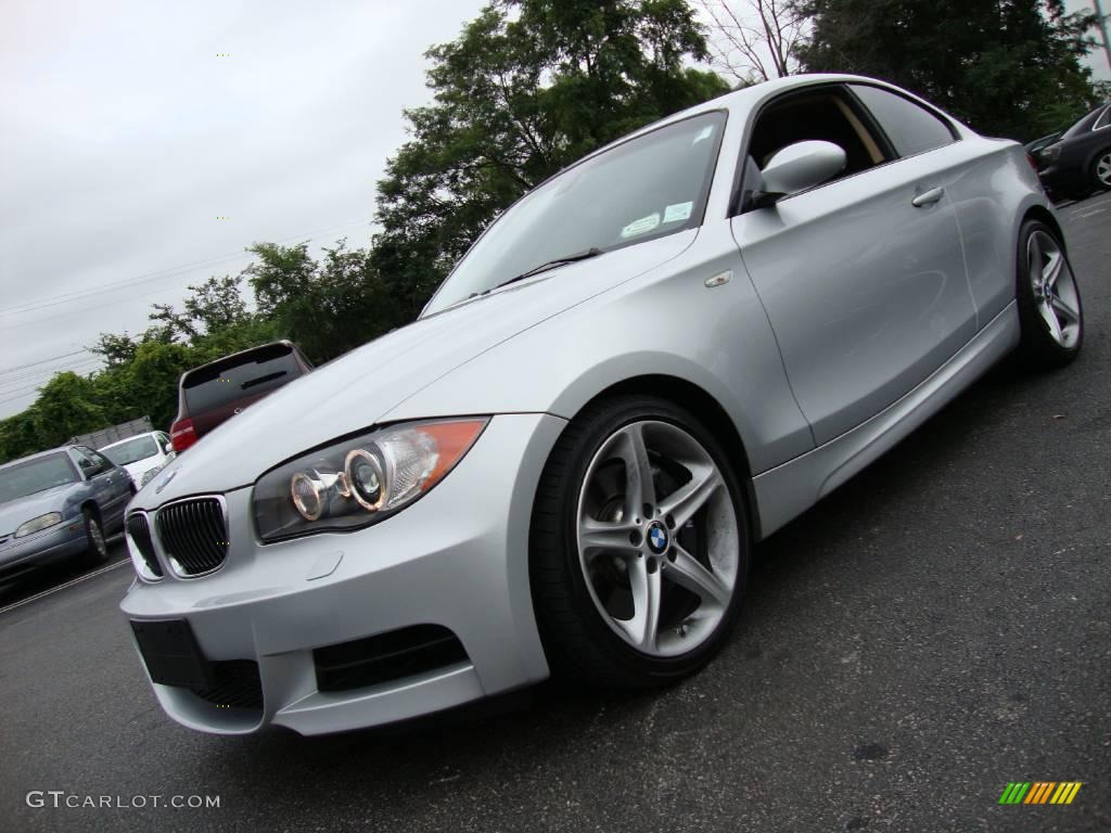 2008 1 Series 135i Coupe - Titanium Silver Metallic / Savanna Beige photo #2