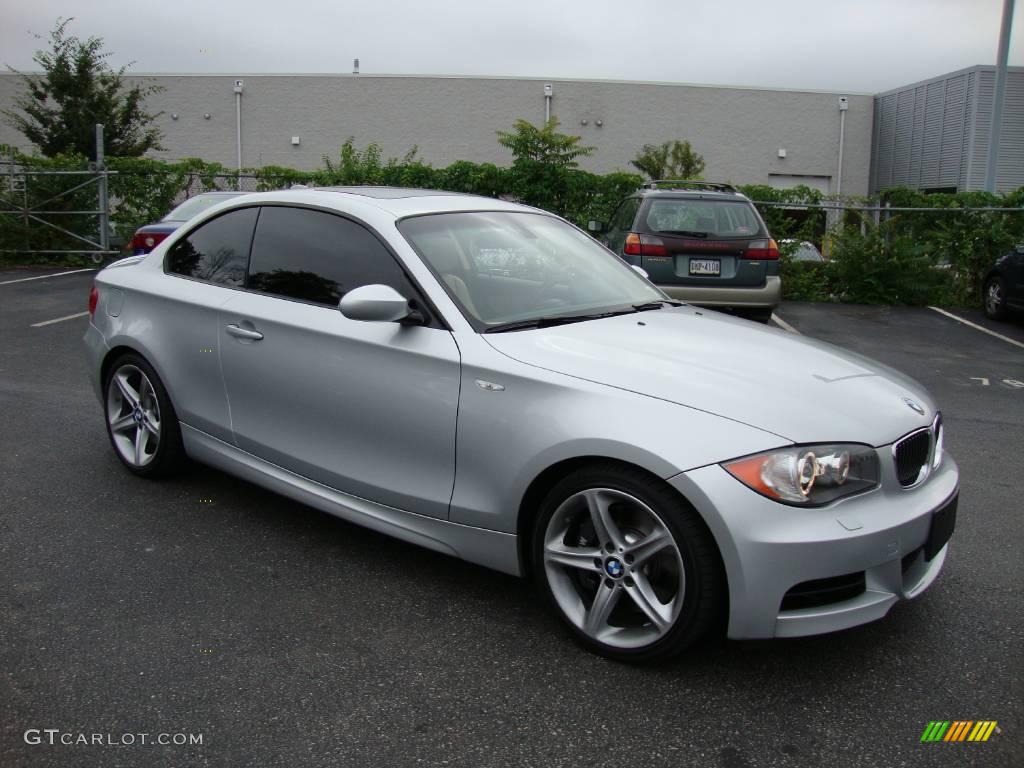 2008 1 Series 135i Coupe - Titanium Silver Metallic / Savanna Beige photo #5