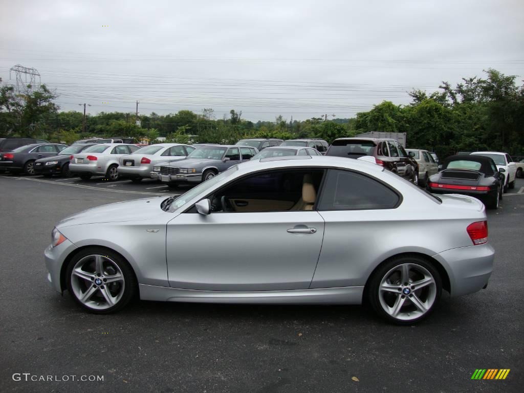 2008 1 Series 135i Coupe - Titanium Silver Metallic / Savanna Beige photo #10