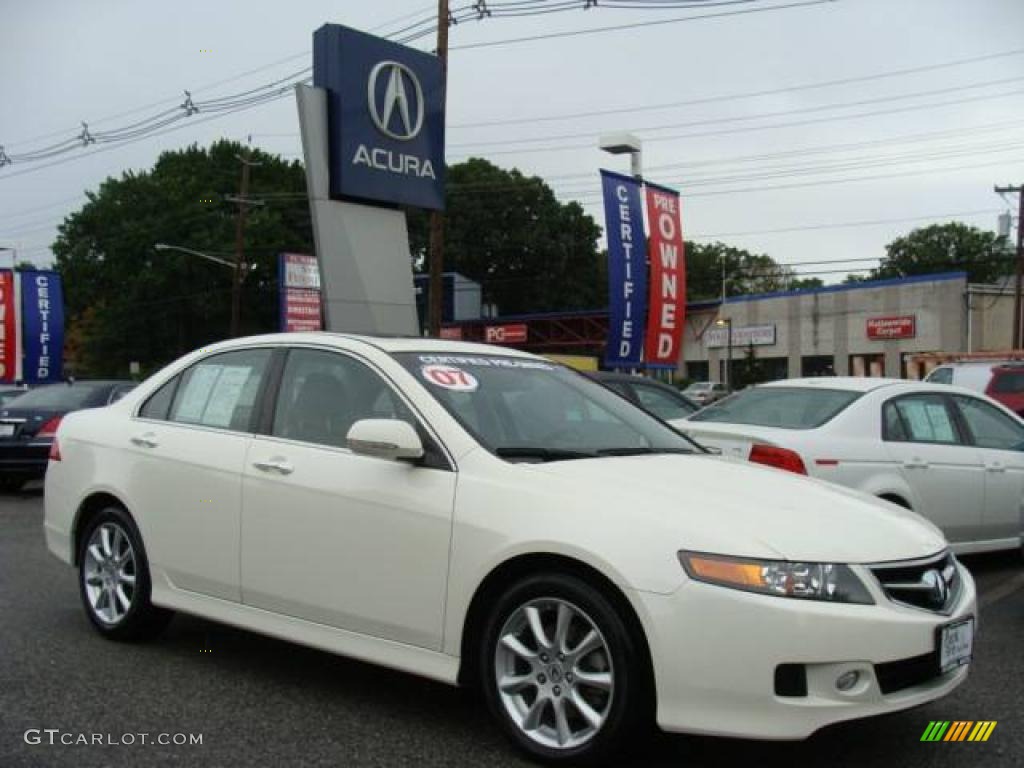 2007 TSX Sedan - Premium White Pearl / Ebony photo #1