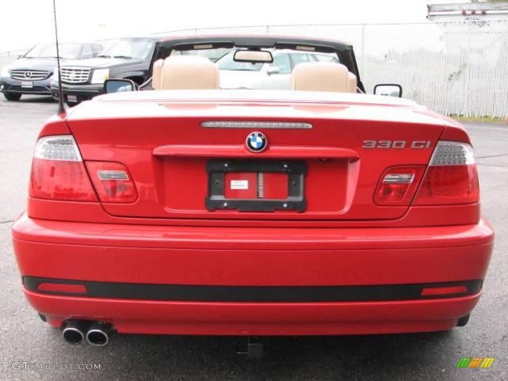 2004 3 Series 330i Convertible - Imola Red / Sand photo #5