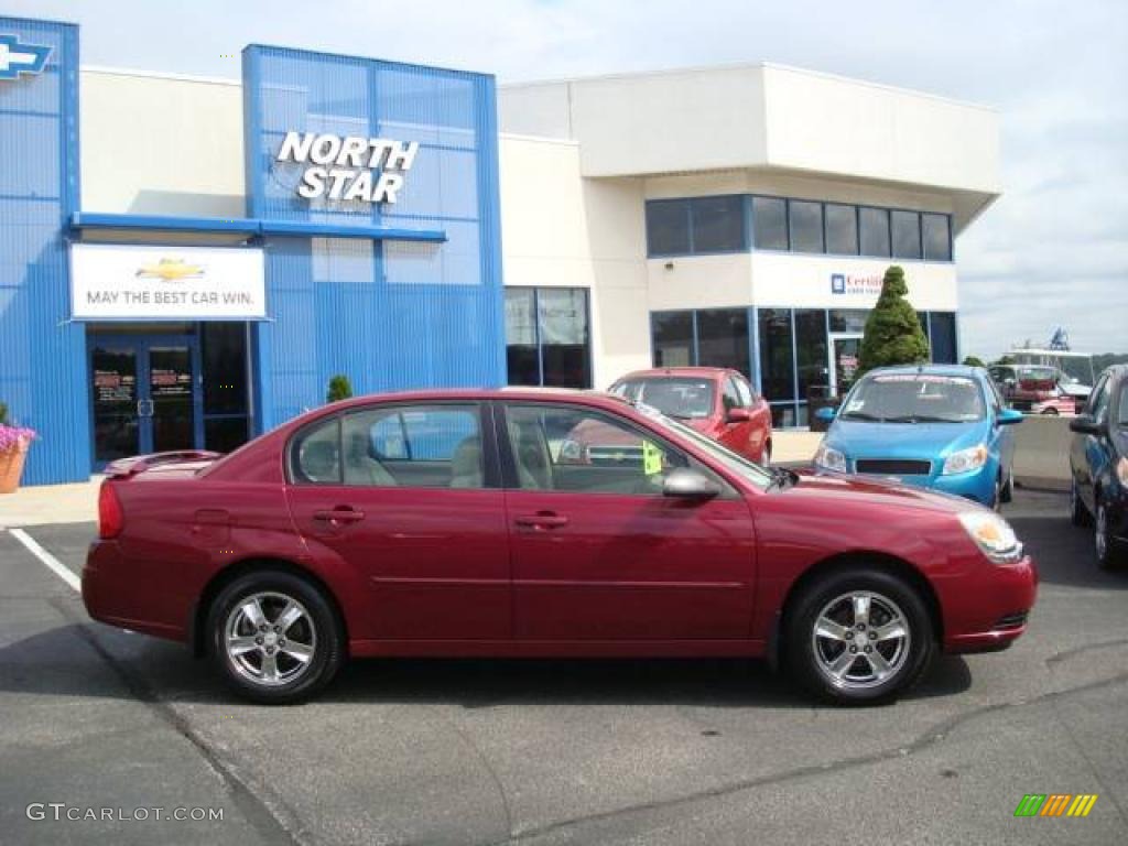 2005 Malibu LS V6 Sedan - Sport Red Metallic / Neutral Beige photo #2