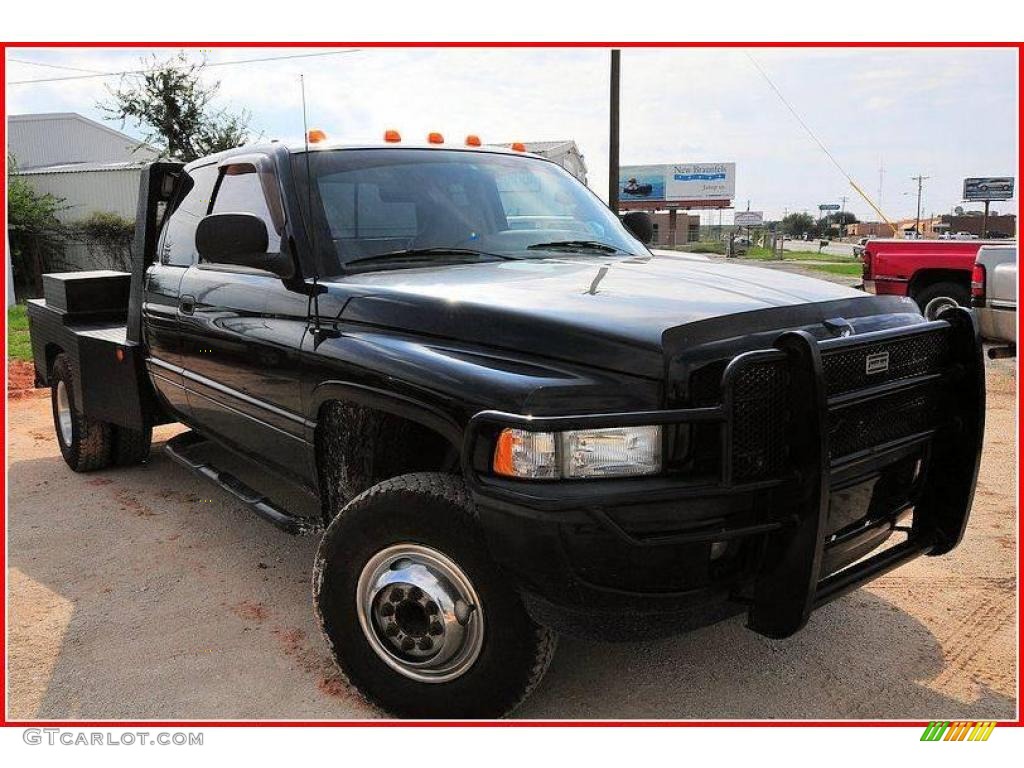 1998 Ram 3500 Laramie SLT Extended Cab 4x4 - Black / Tan/Camel photo #7