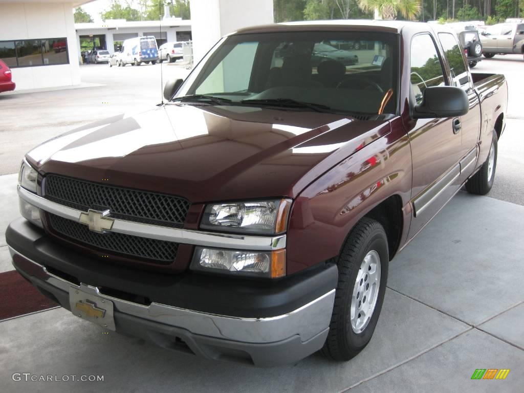 2003 Silverado 1500 LS Extended Cab - Dark Carmine Red Metallic / Medium Gray photo #1