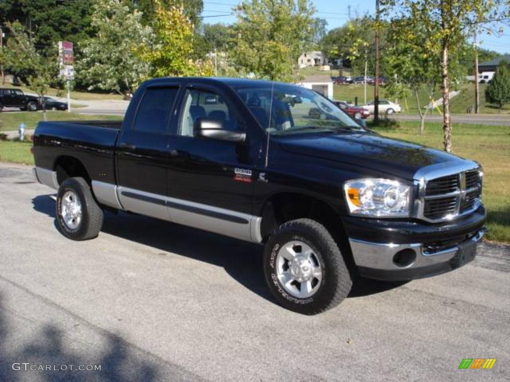 2007 Ram 2500 SLT Quad Cab 4x4 - Brilliant Black / Medium Slate Gray photo #1