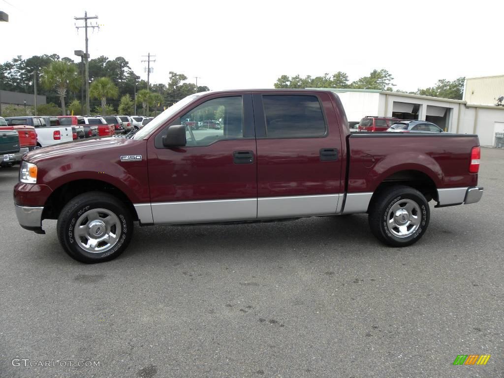 2005 F150 XLT SuperCrew - Dark Toreador Red Metallic / Medium Flint Grey photo #2