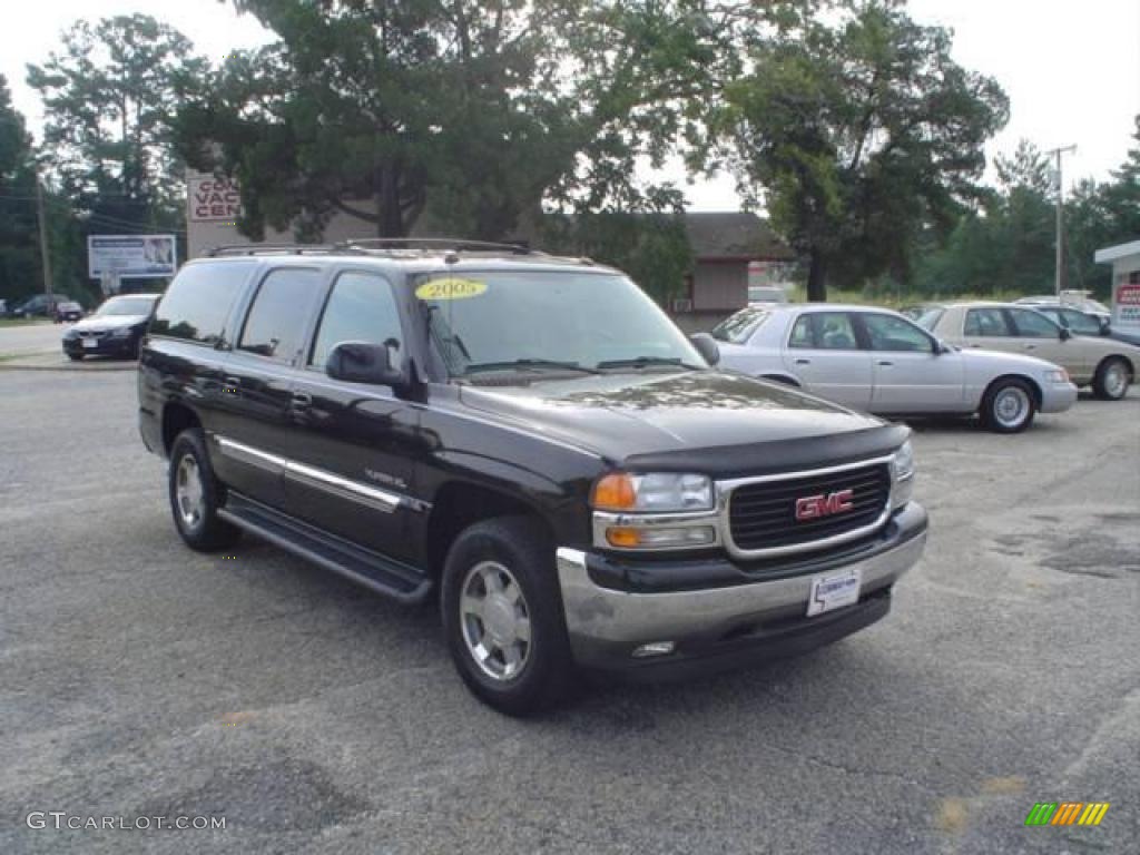 2005 Yukon XL SLT 4x4 - Onyx Black / Neutral/Shale photo #3