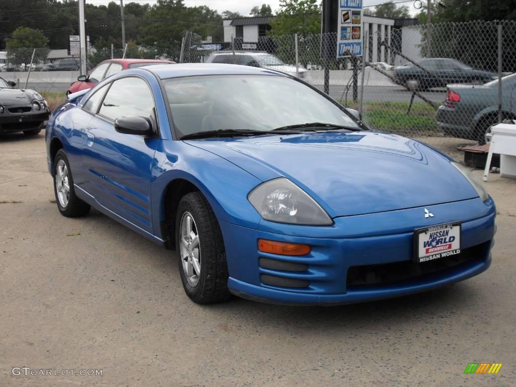 2002 Eclipse RS Coupe - Chrome Blue Pearl / Beige/Black photo #2