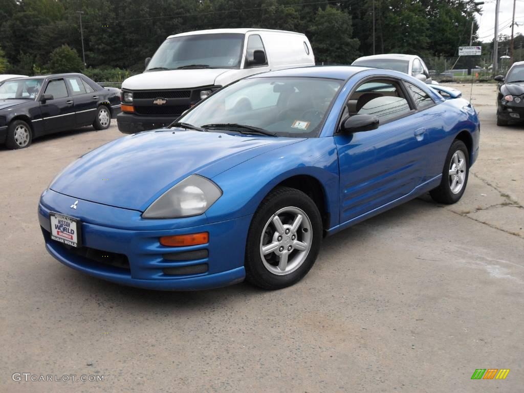 2002 Eclipse RS Coupe - Chrome Blue Pearl / Beige/Black photo #8