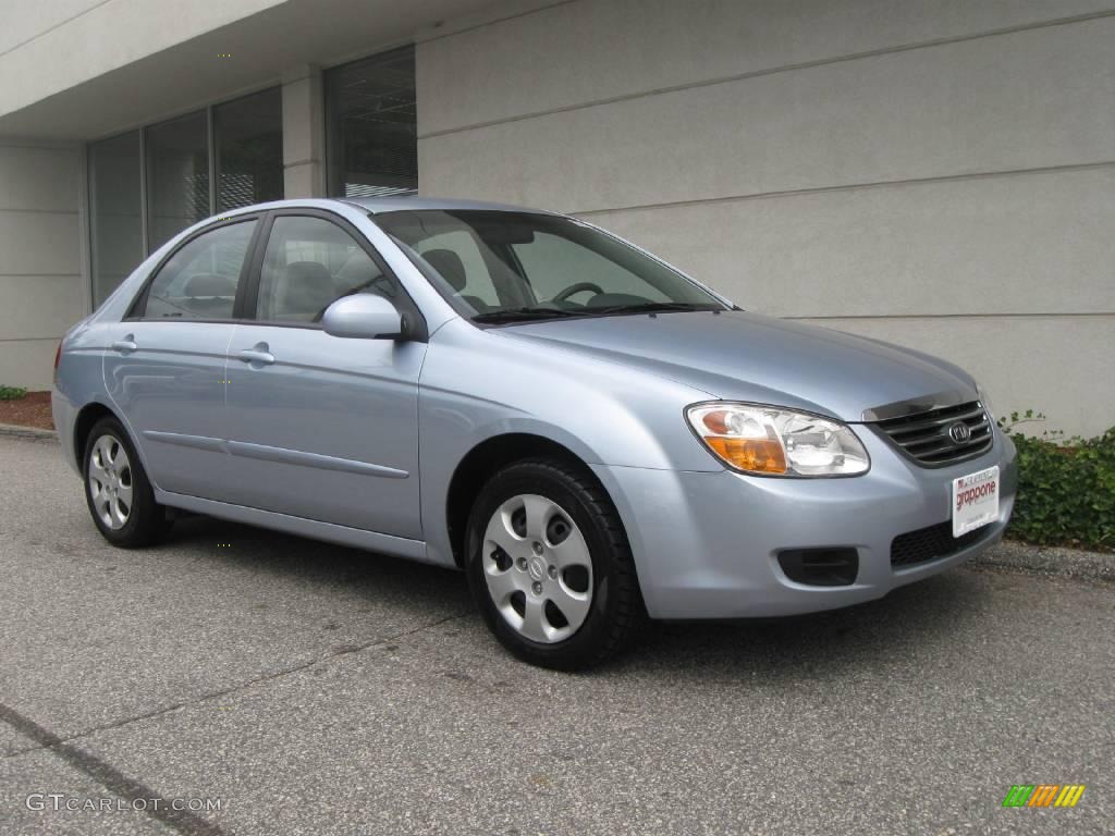 2008 Spectra EX Sedan - Ice Blue / Gray photo #1