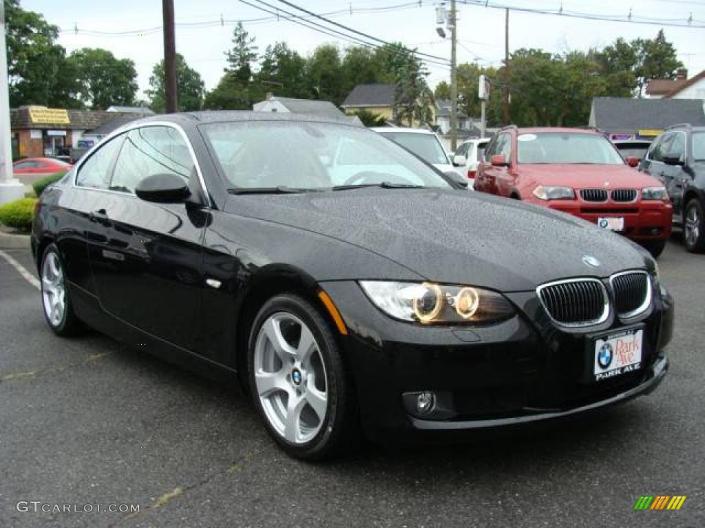2007 3 Series 328i Coupe - Jet Black / Cream Beige photo #2
