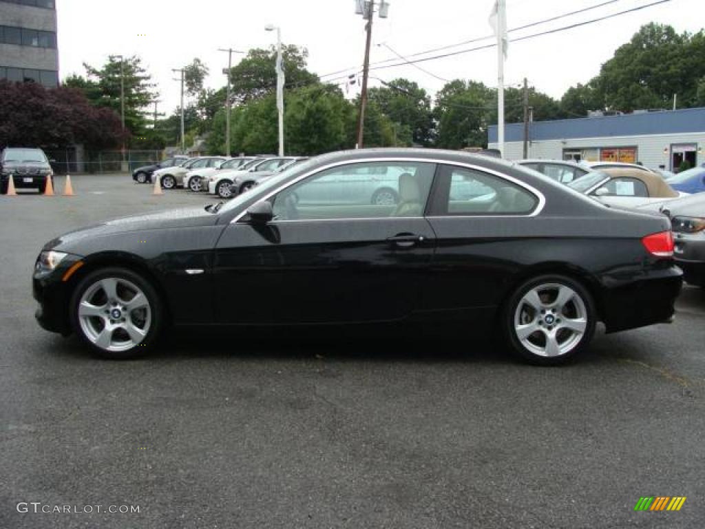 2007 3 Series 328i Coupe - Jet Black / Cream Beige photo #5