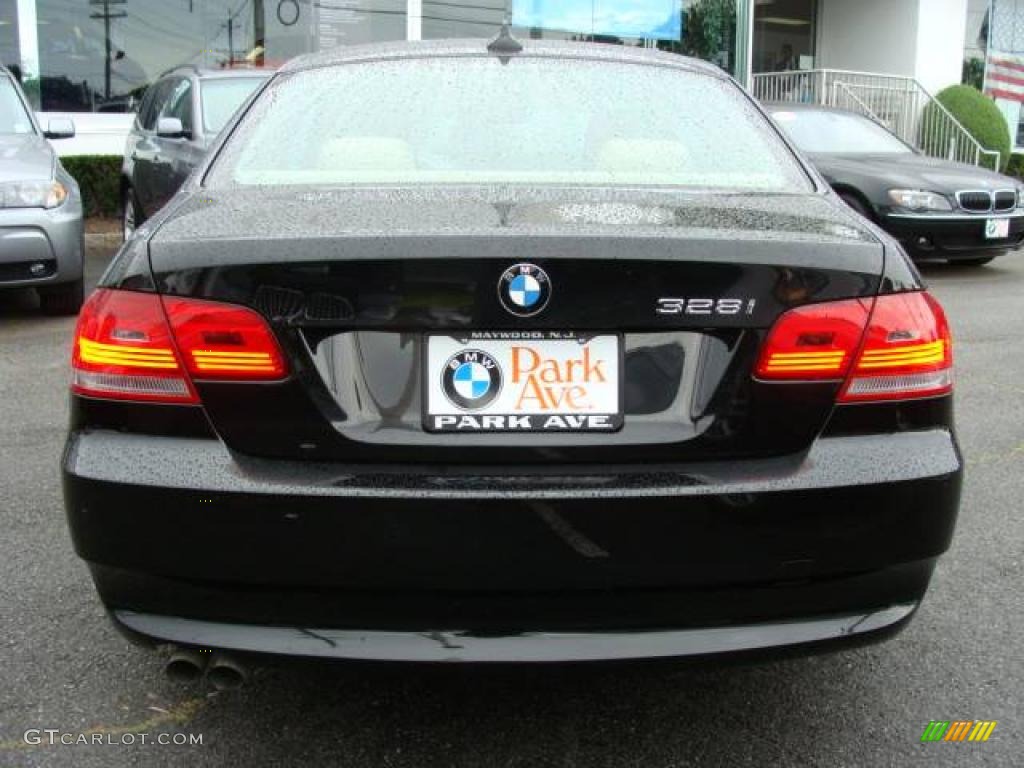 2007 3 Series 328i Coupe - Jet Black / Cream Beige photo #7