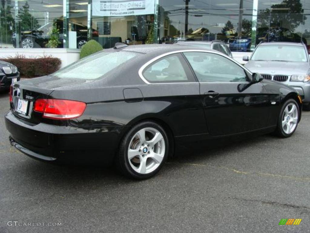 2007 3 Series 328i Coupe - Jet Black / Cream Beige photo #8