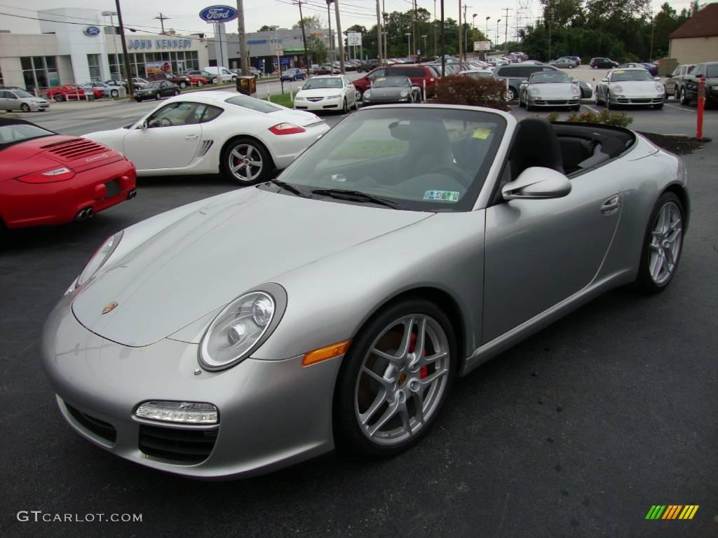 2009 911 Carrera S Cabriolet - Arctic Silver Metallic / Black photo #1