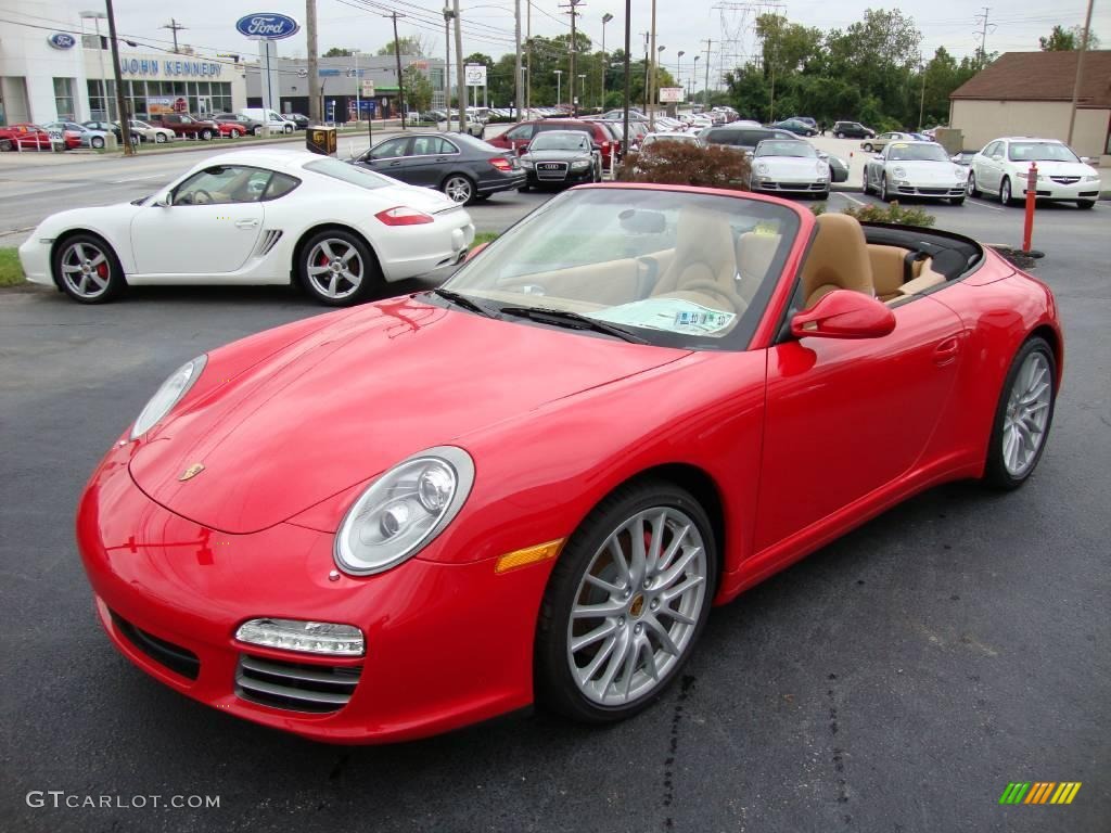 2009 911 Carrera 4S Cabriolet - Guards Red / Sand Beige photo #1