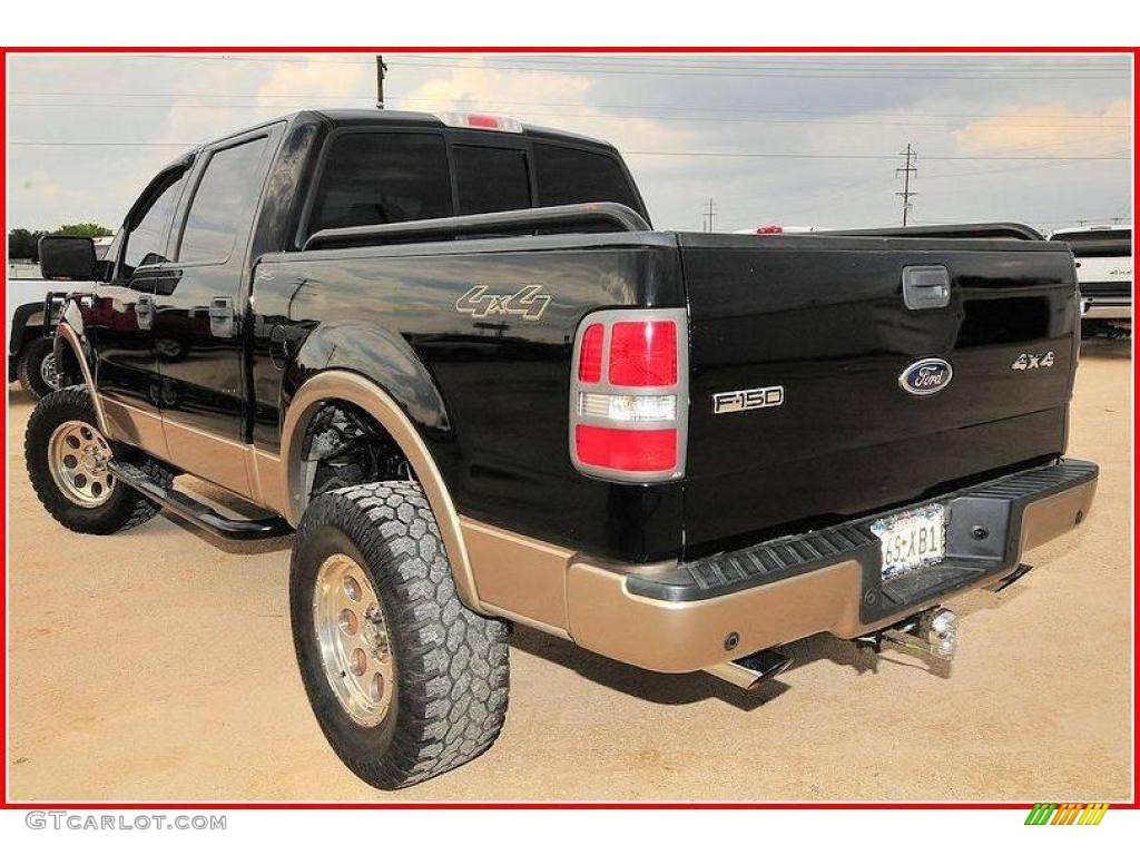 2004 F150 Lariat SuperCrew 4x4 - Black / Tan photo #3