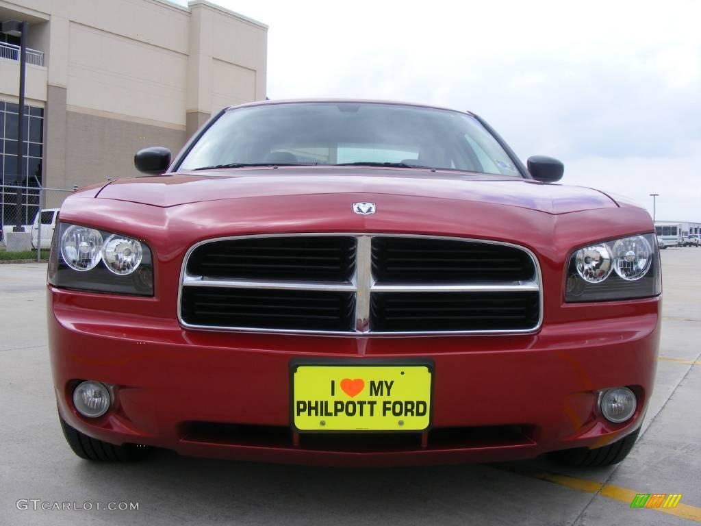 2009 Charger SXT - Inferno Red Crystal Pearl / Dark Slate Gray photo #9