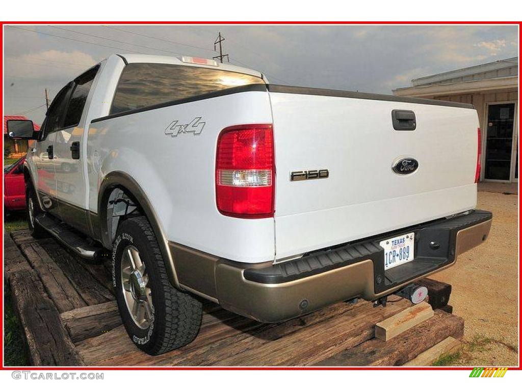 2006 F150 Lariat SuperCrew 4x4 - Oxford White / Tan photo #3