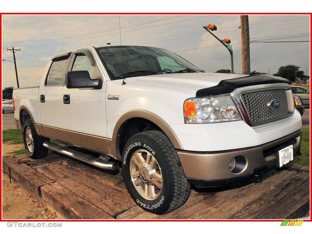 2006 F150 Lariat SuperCrew 4x4 - Oxford White / Tan photo #9