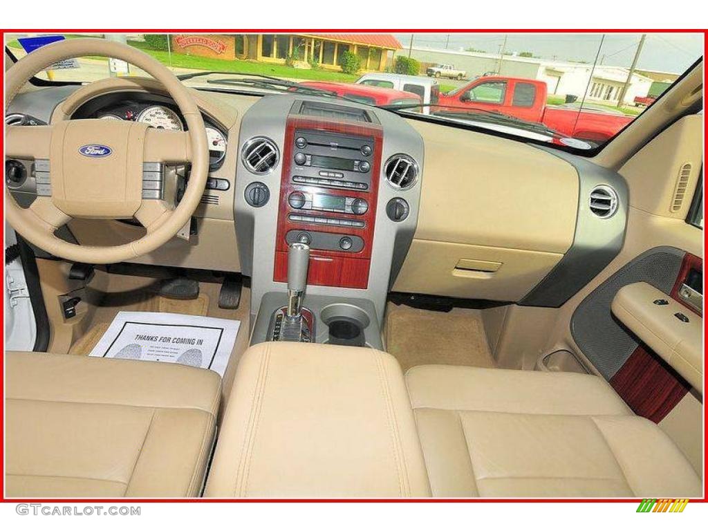 2006 F150 Lariat SuperCrew 4x4 - Oxford White / Tan photo #28