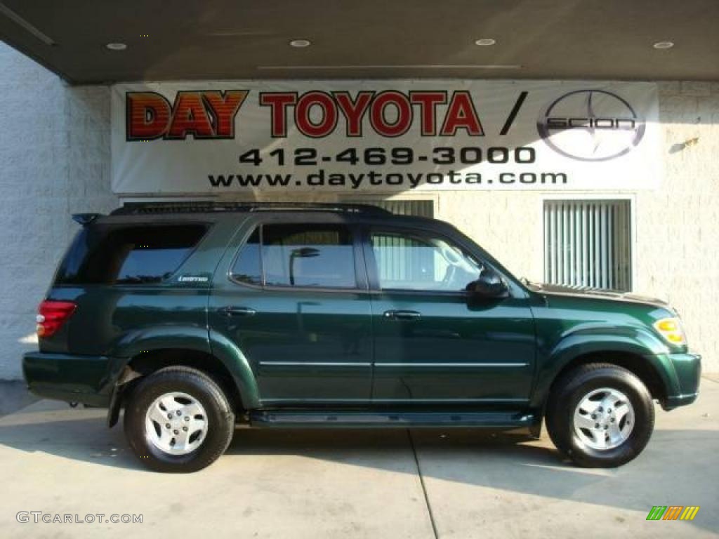 2002 Sequoia Limited 4WD - Imperial Jade Green Mica / Oak photo #1