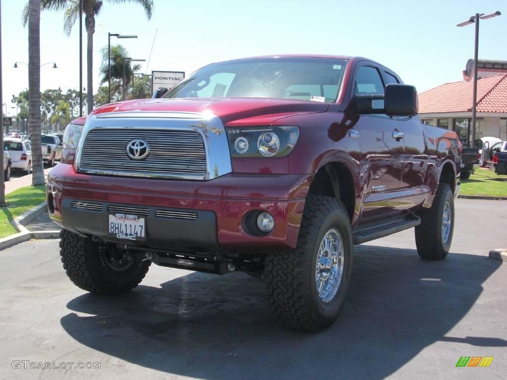 2007 Tundra Limited Double Cab 4x4 - Salsa Red Pearl / Black/Beige photo #1