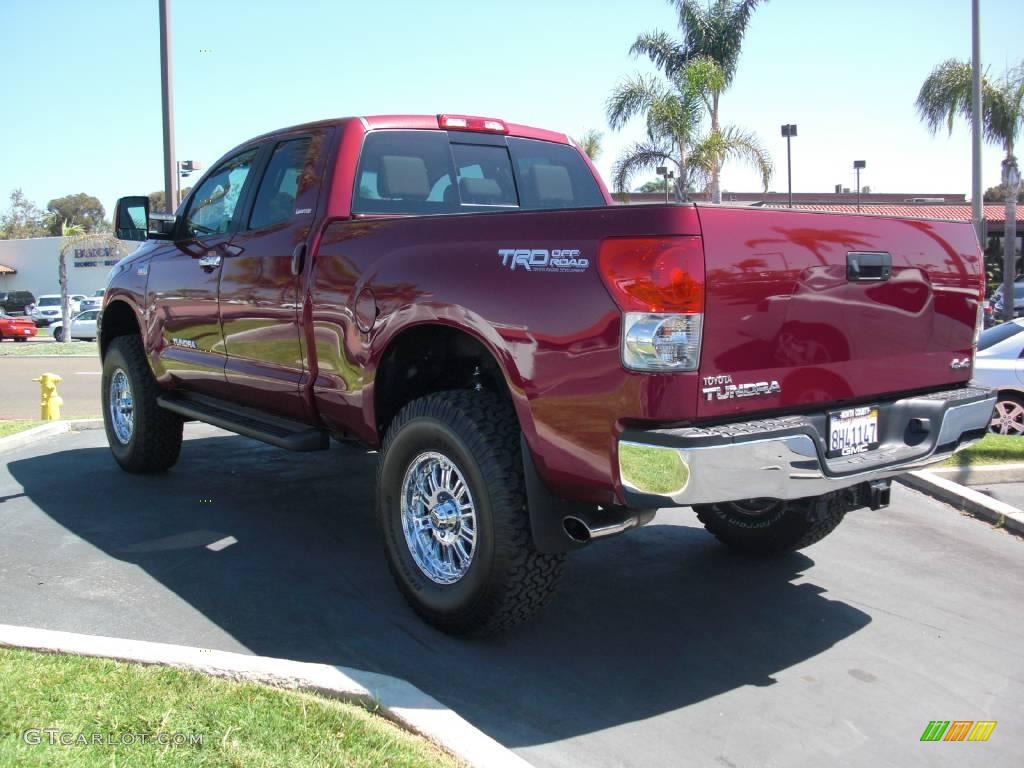 2007 Tundra Limited Double Cab 4x4 - Salsa Red Pearl / Black/Beige photo #3