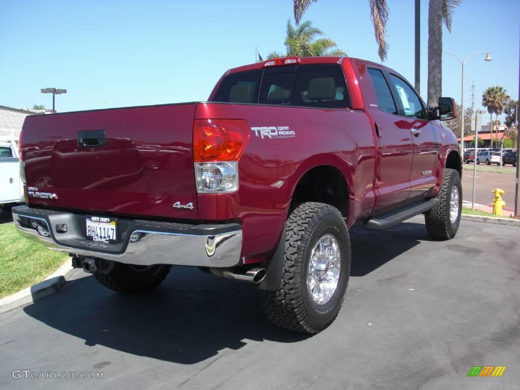 2007 Tundra Limited Double Cab 4x4 - Salsa Red Pearl / Black/Beige photo #5