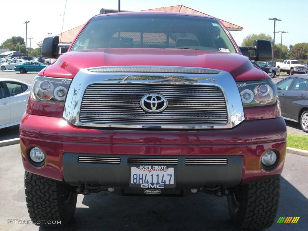 2007 Tundra Limited Double Cab 4x4 - Salsa Red Pearl / Black/Beige photo #8