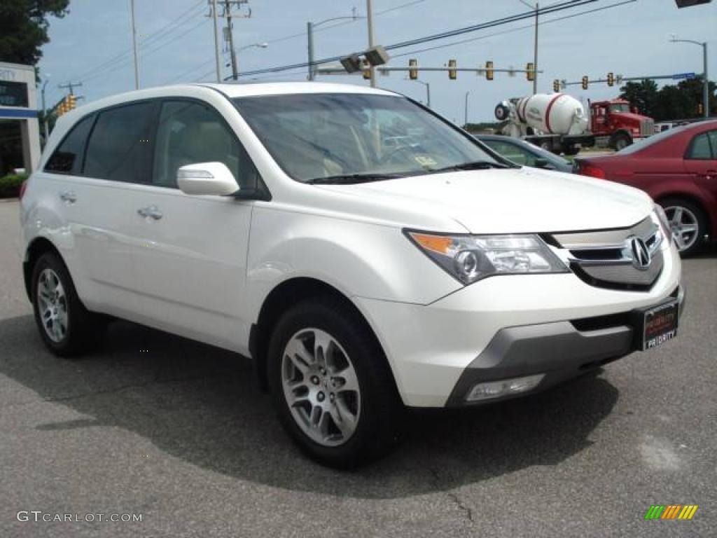 2007 MDX  - Aspen White Pearl / Parchment photo #8