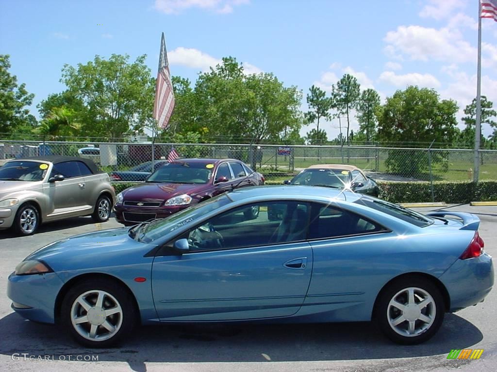 2000 Cougar V6 - Light Sapphire Blue Metallic / Medium Parchment photo #6
