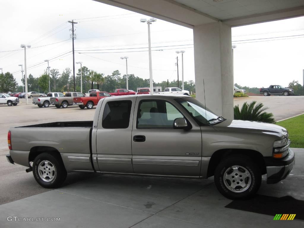 1999 Silverado 1500 LS Extended Cab - Light Pewter Metallic / Medium Oak photo #7