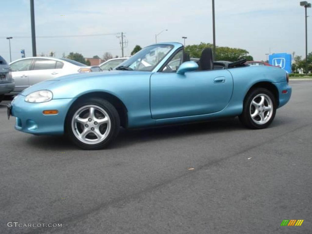 2001 MX-5 Miata Roadster - Crystal Blue Metallic / Black photo #2