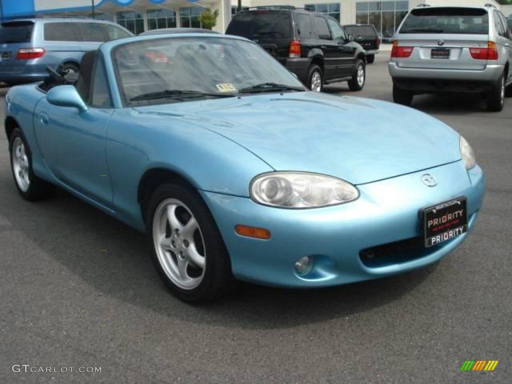 2001 MX-5 Miata Roadster - Crystal Blue Metallic / Black photo #8