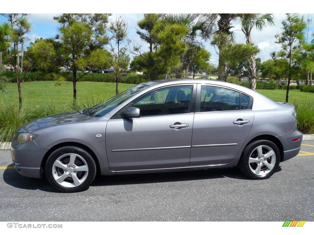2004 MAZDA3 s Sedan - Titanium Gray Metallic / Black/Red photo #2