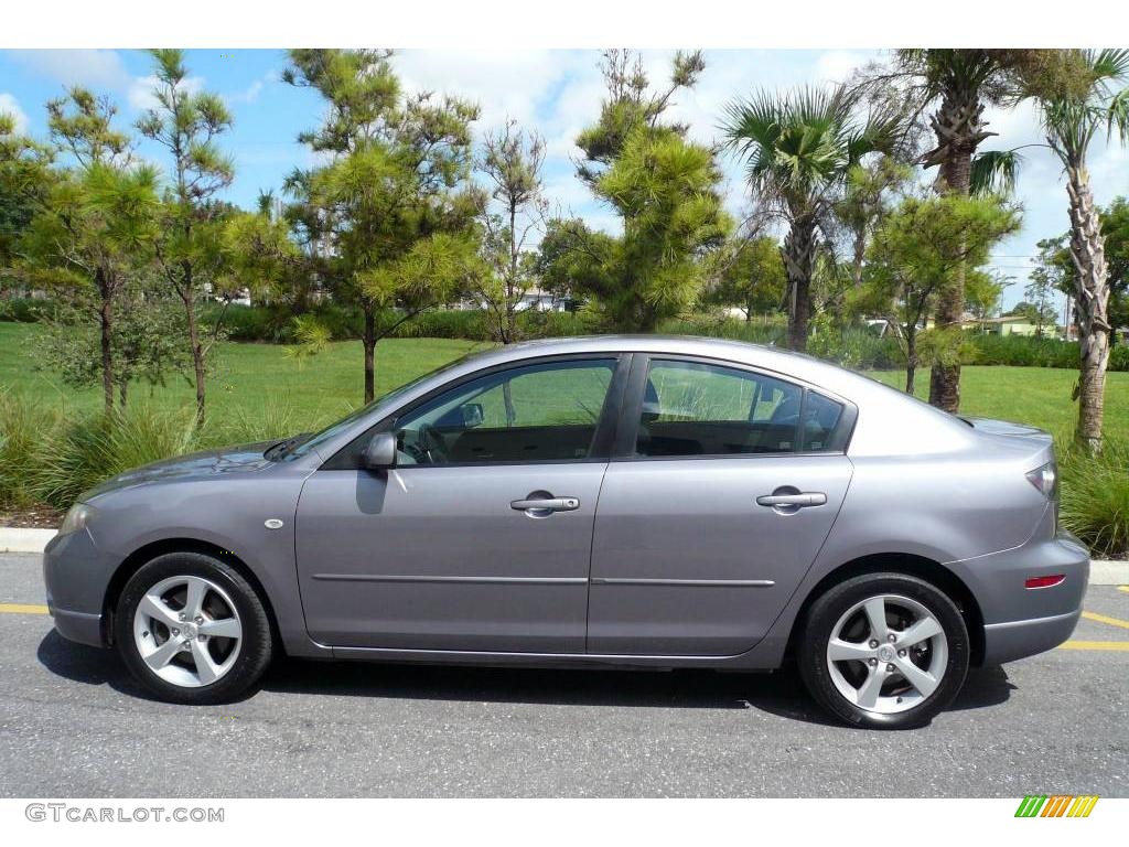 2004 MAZDA3 s Sedan - Titanium Gray Metallic / Black/Red photo #3