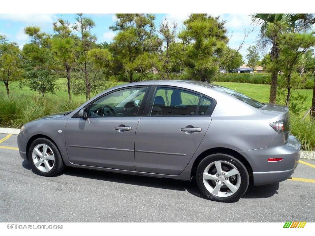 2004 MAZDA3 s Sedan - Titanium Gray Metallic / Black/Red photo #4