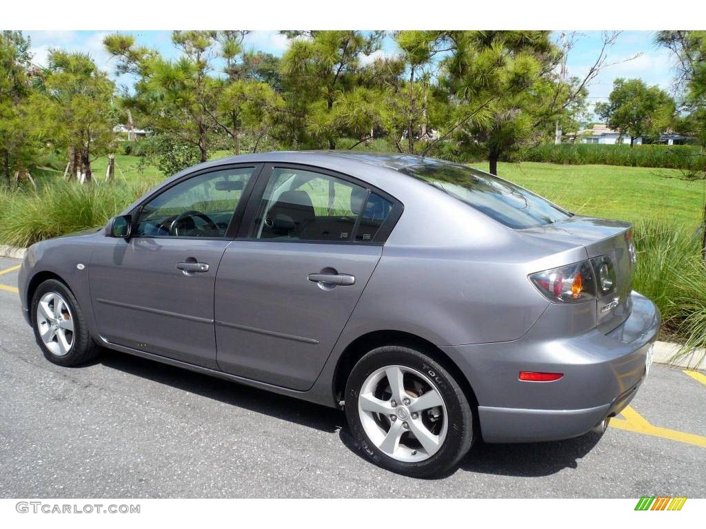 2004 MAZDA3 s Sedan - Titanium Gray Metallic / Black/Red photo #5