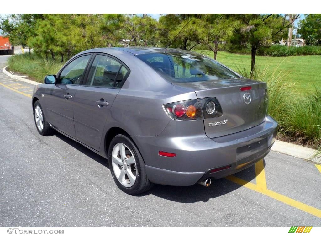 2004 MAZDA3 s Sedan - Titanium Gray Metallic / Black/Red photo #6