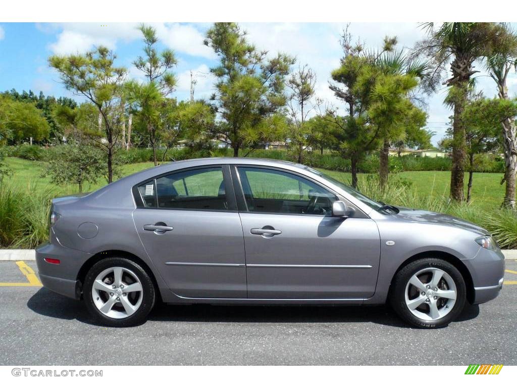 2004 MAZDA3 s Sedan - Titanium Gray Metallic / Black/Red photo #9