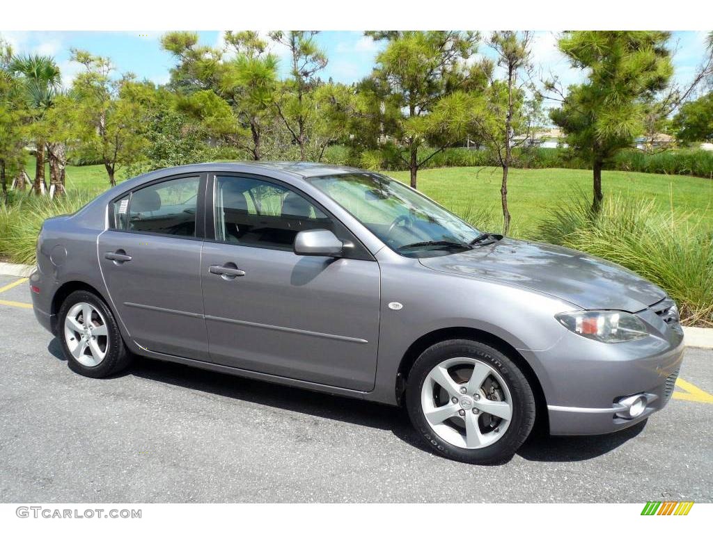 2004 MAZDA3 s Sedan - Titanium Gray Metallic / Black/Red photo #10