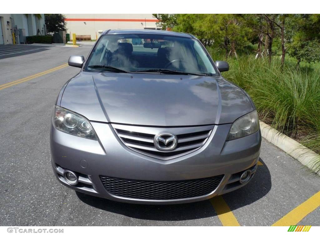 2004 MAZDA3 s Sedan - Titanium Gray Metallic / Black/Red photo #14