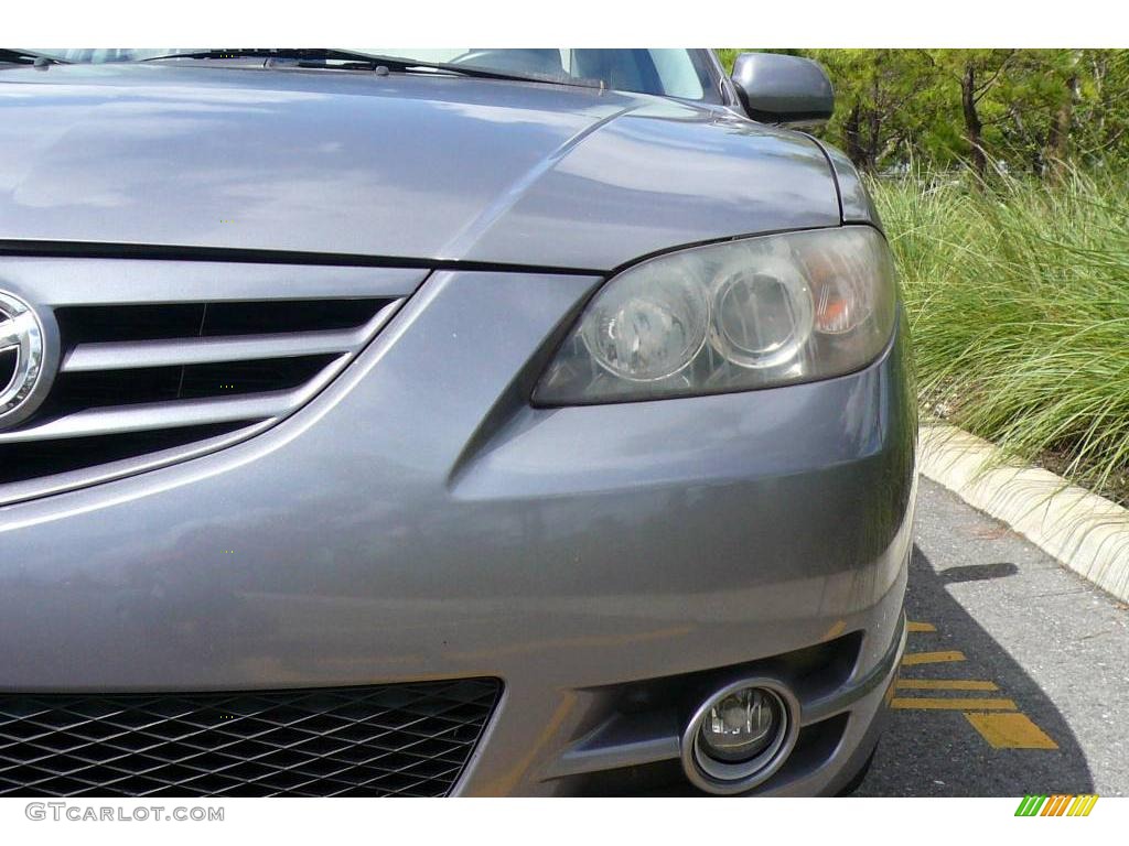 2004 MAZDA3 s Sedan - Titanium Gray Metallic / Black/Red photo #20