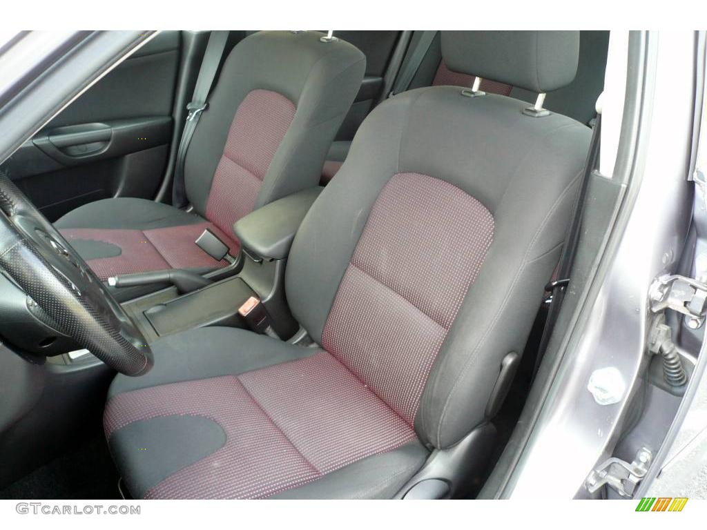 2004 MAZDA3 s Sedan - Titanium Gray Metallic / Black/Red photo #41