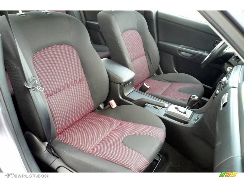 2004 MAZDA3 s Sedan - Titanium Gray Metallic / Black/Red photo #42